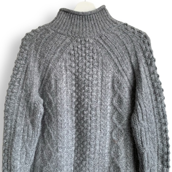 Alex Mill Cable Knit Sweater XS Grey Wool Alpaca Blend Chunky Knit - Picture 11 of 16